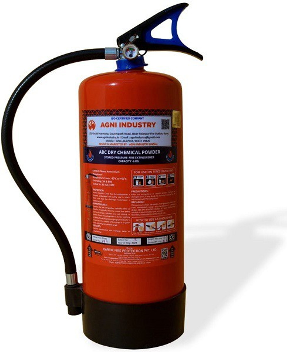 Image of AGNI INDUSTRY Fire ABC Powder Type 2 Kg Fire Extinguisher Mount