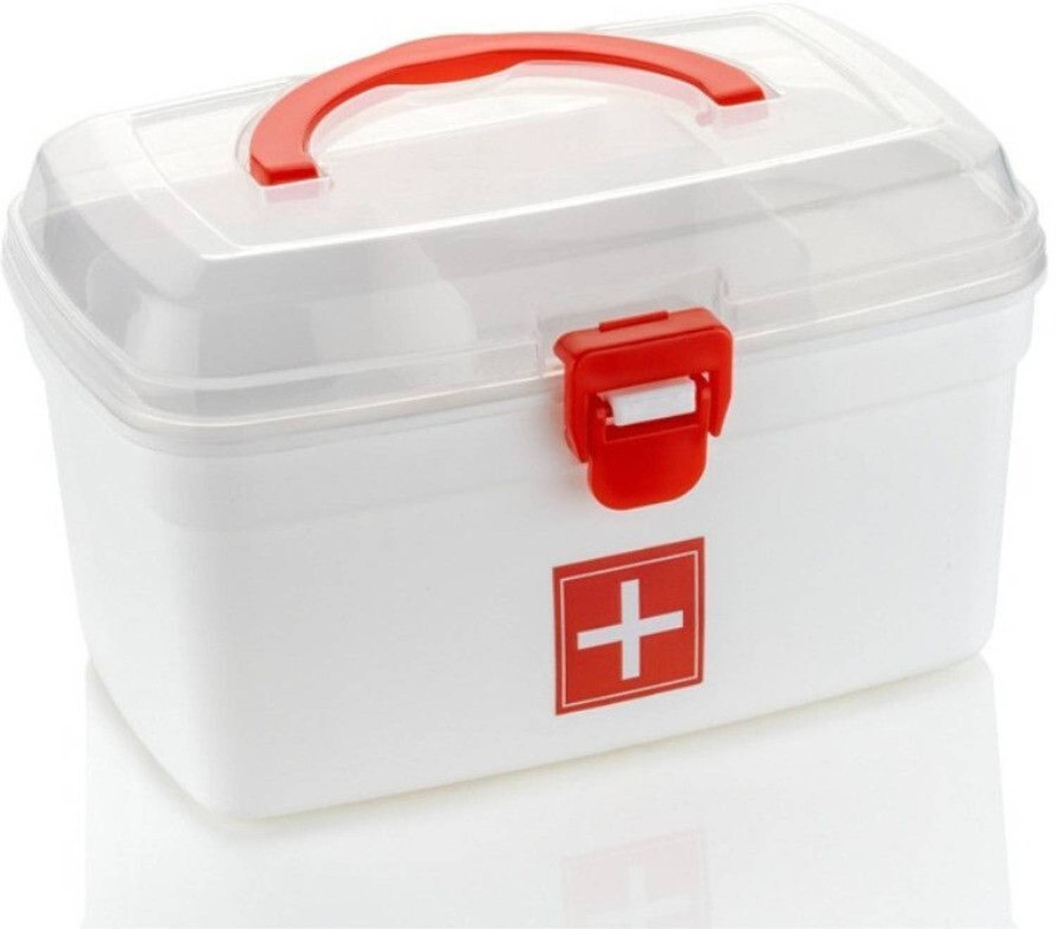 AURA PLAST Transparent First Aid Box | Medicine Storage Box | Emergency Medical Box | First Aid Kit