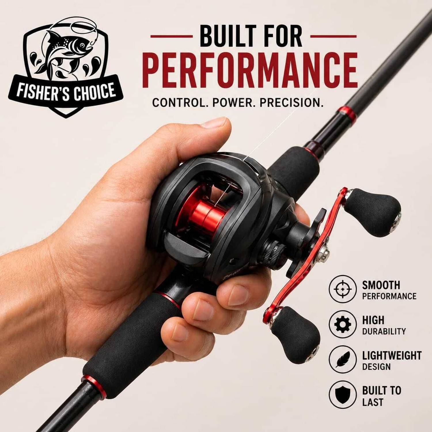 Fishers Choice Fishing Reel for Fresh & Lake Water Red