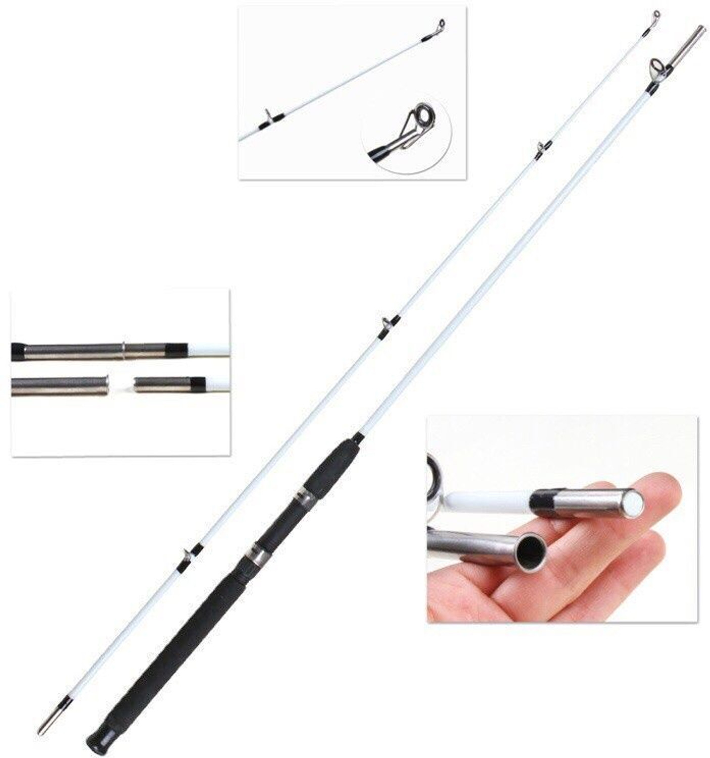 Image of Abirs SolidStrike 6ft (180cm) Solid Fiberglass Fishing Rod - 2-Piece Heavy Duty SS-180-2P-GLS31 Multicolor Fishing Rod
