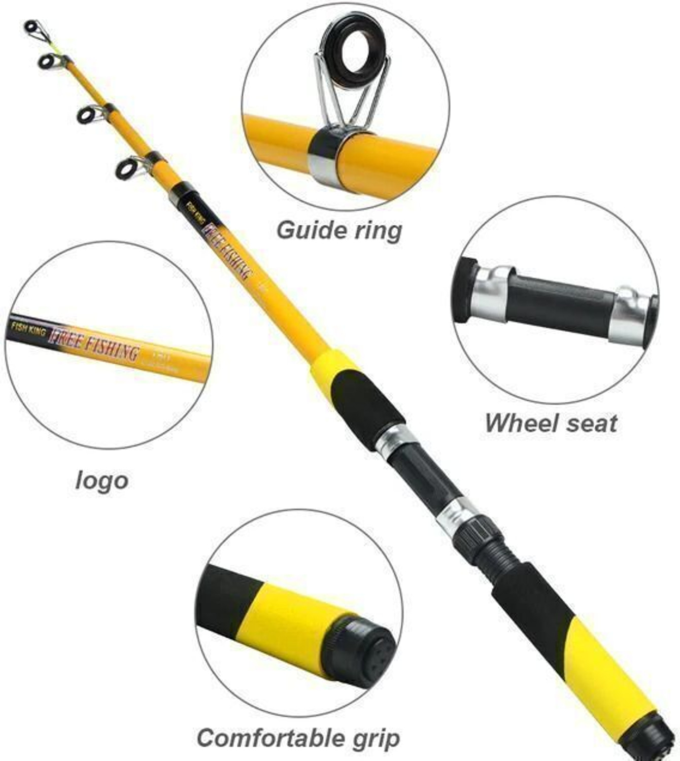 Image of Abirs Fishing rod Special Fiber Yellow Fishing Rod