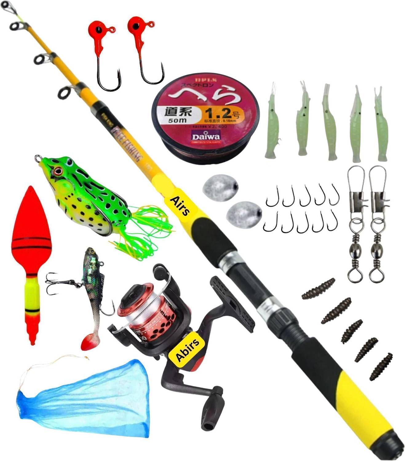 ロッド Taper & Sharp Fishing Rod Set Abirs fiber and reel full set Skil Yellow Fishing Rod Price in