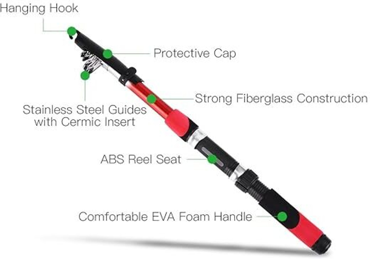 Image of Abirs 7 ft rod fiber New-ner Red Fishing Rod