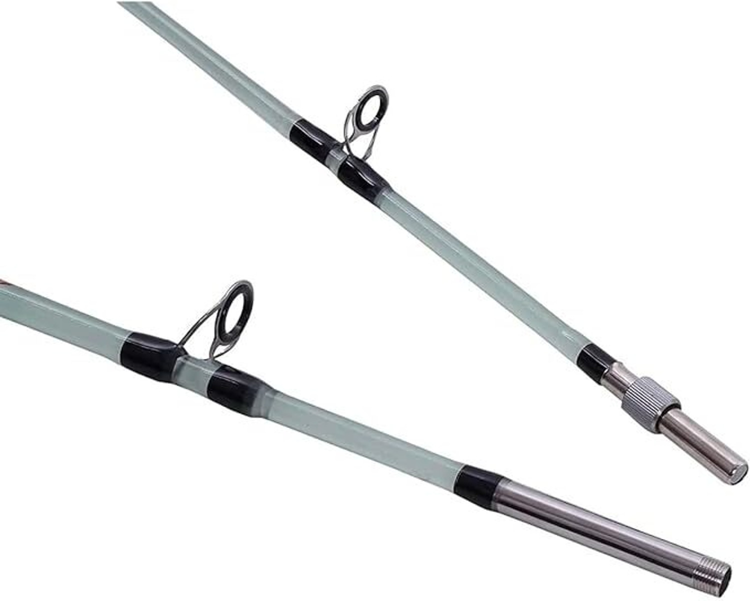Image of ezzy Solid Section 8 Feet 2-Piece Detachable Spinning Rod, Durable, Lightweight New Supersolid8ft001 White Fishing Rod