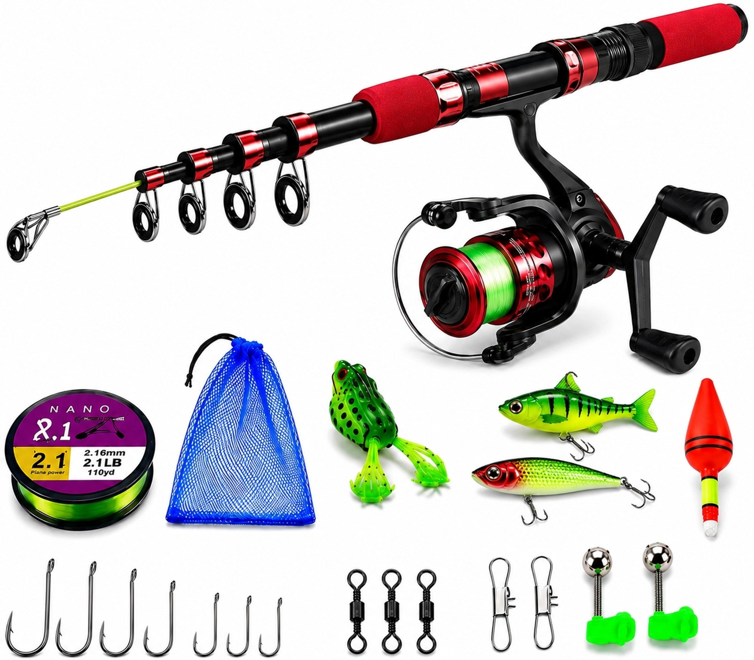 YadavGlobalMart YadavGlobalMart Fishing Rod & Reel Combo Red Set YGM-RED-2026 Red Fishing Rod