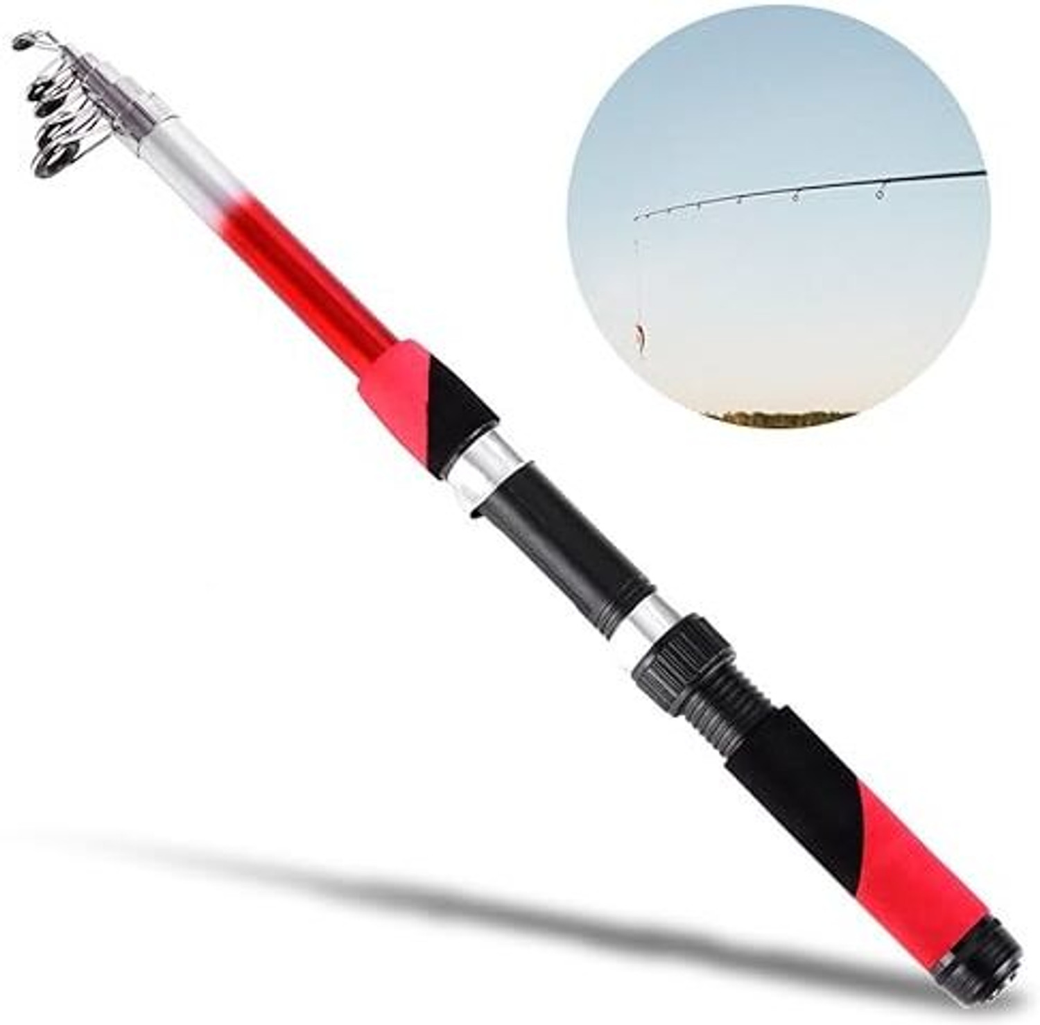Image of Abirs 7 ft rod fiber New-ner Red Fishing Rod