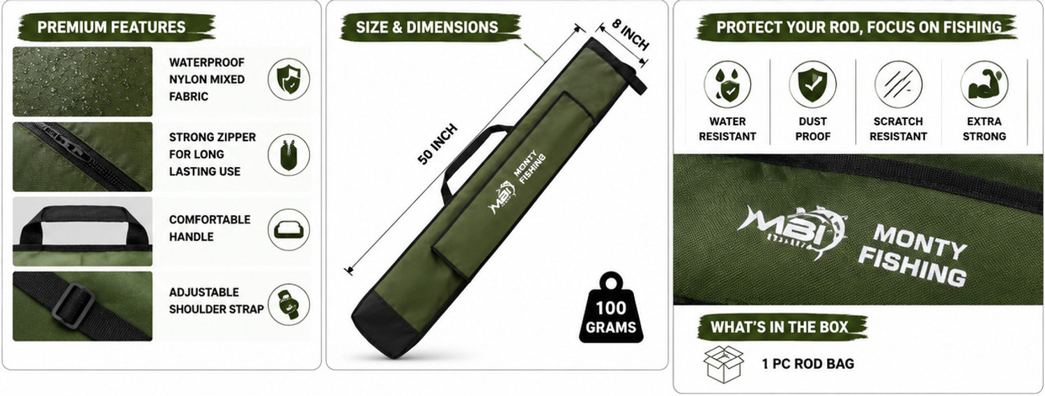 Image of MBI MONTYGREEN MONTYGREEN01 Green Fishing Rod