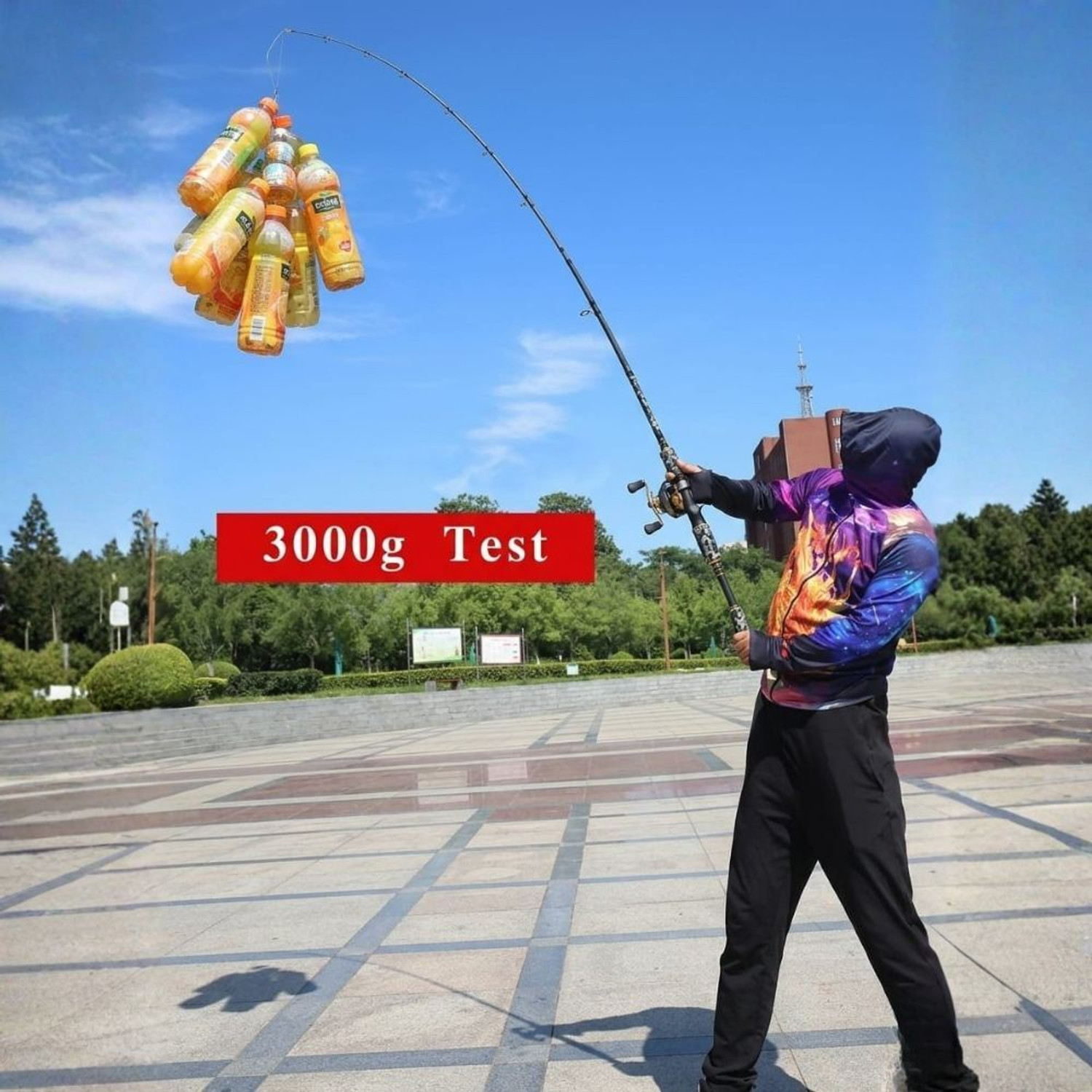 Image of ezzy 7 feet Carp Baitcasting Rod 2-piece Detachable Solid fiber Phantomcaster210 Black Fishing Rod (210 cm, 0.3 kg, Black)