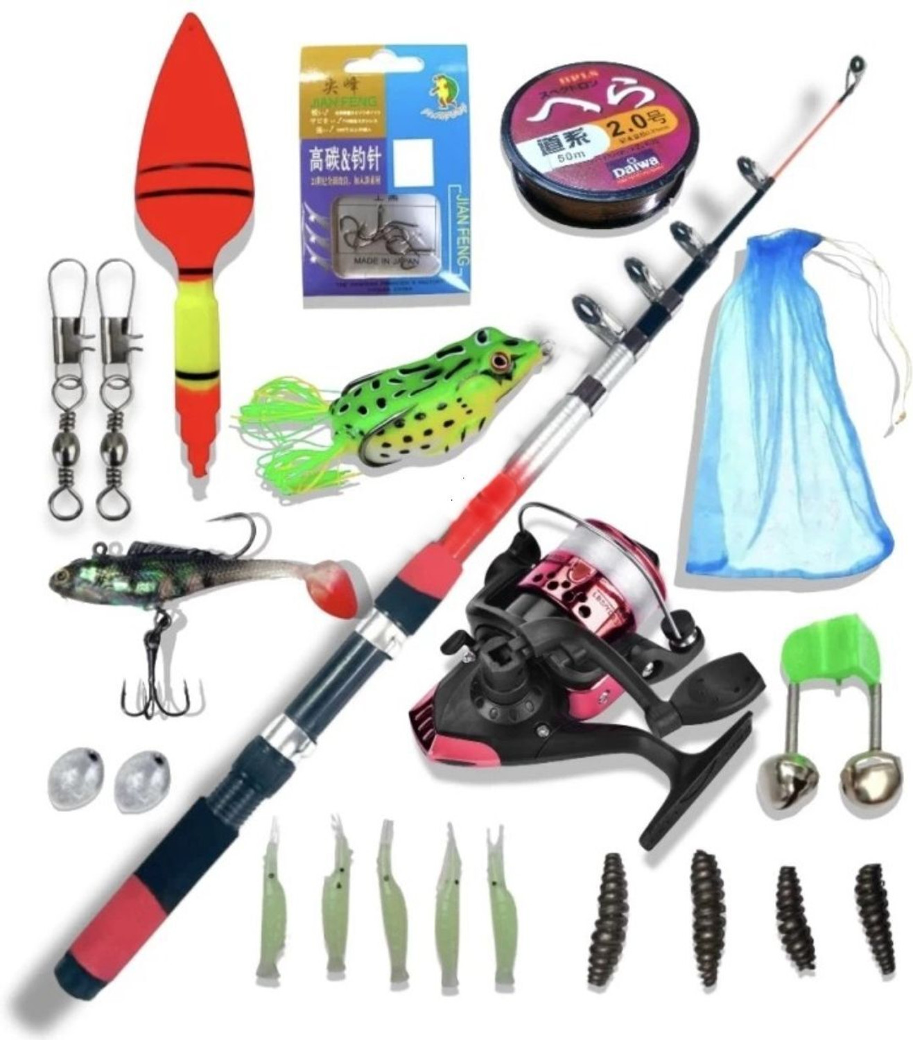 Image of Old fish Special Fishing rod and reel set combo Special Fishing rod and reel set combo Red Fishing Rod
