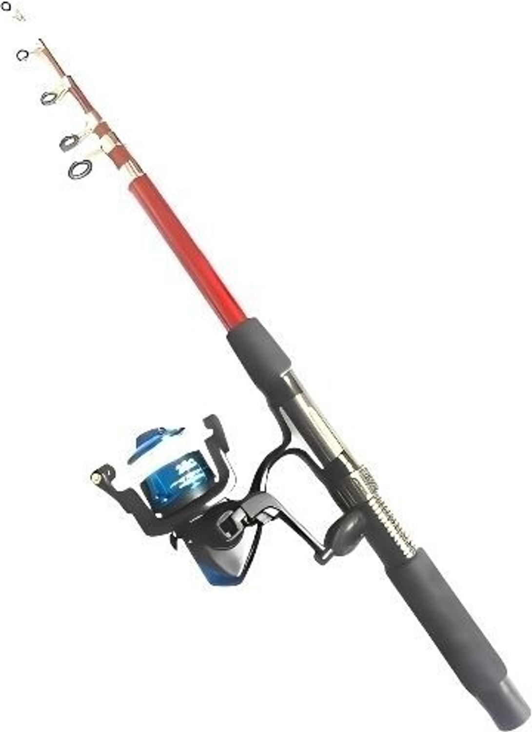 Image of Amikta 7ft rod and reel combo SPRED 7 ft fishing rod with reel 210 cm rod red fishing rod (length 210 cm) Red Fishing Rod