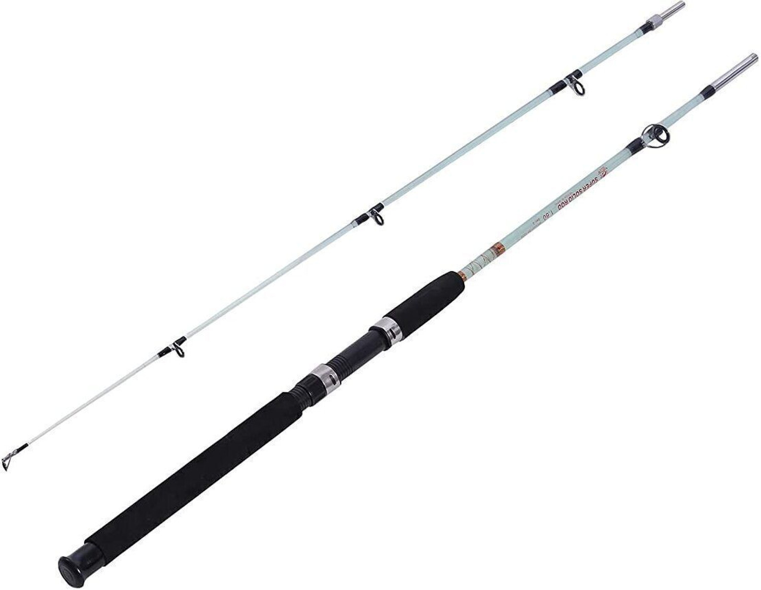 Image of ezzy Solid Section 8 Feet 2-Piece Detachable Spinning Rod, Durable, Lightweight New Supersolid8ft001 White Fishing Rod