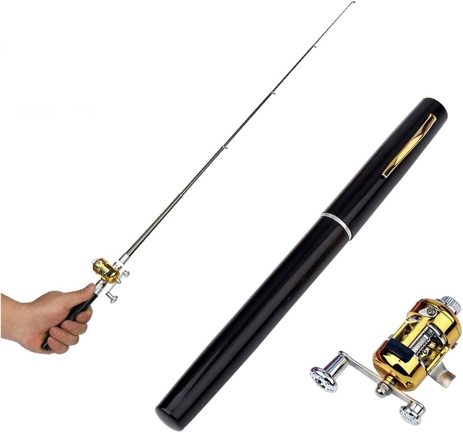Opnex Mini Fishing Rod Combo, Black - Image 1