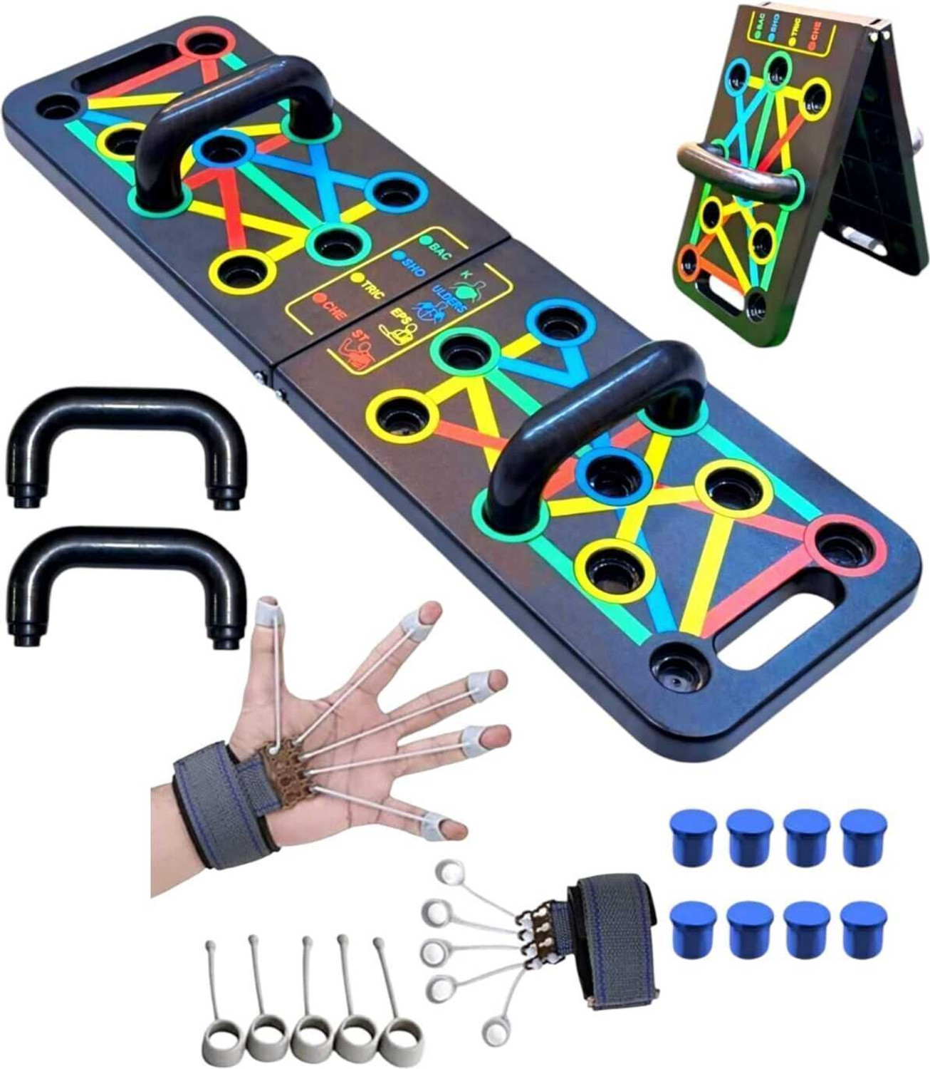 Image of dff Pushup Board Gym Equipment for Home Workout & Finger Strengthener, Grip Strength Balance Disc Fitness Balance Board