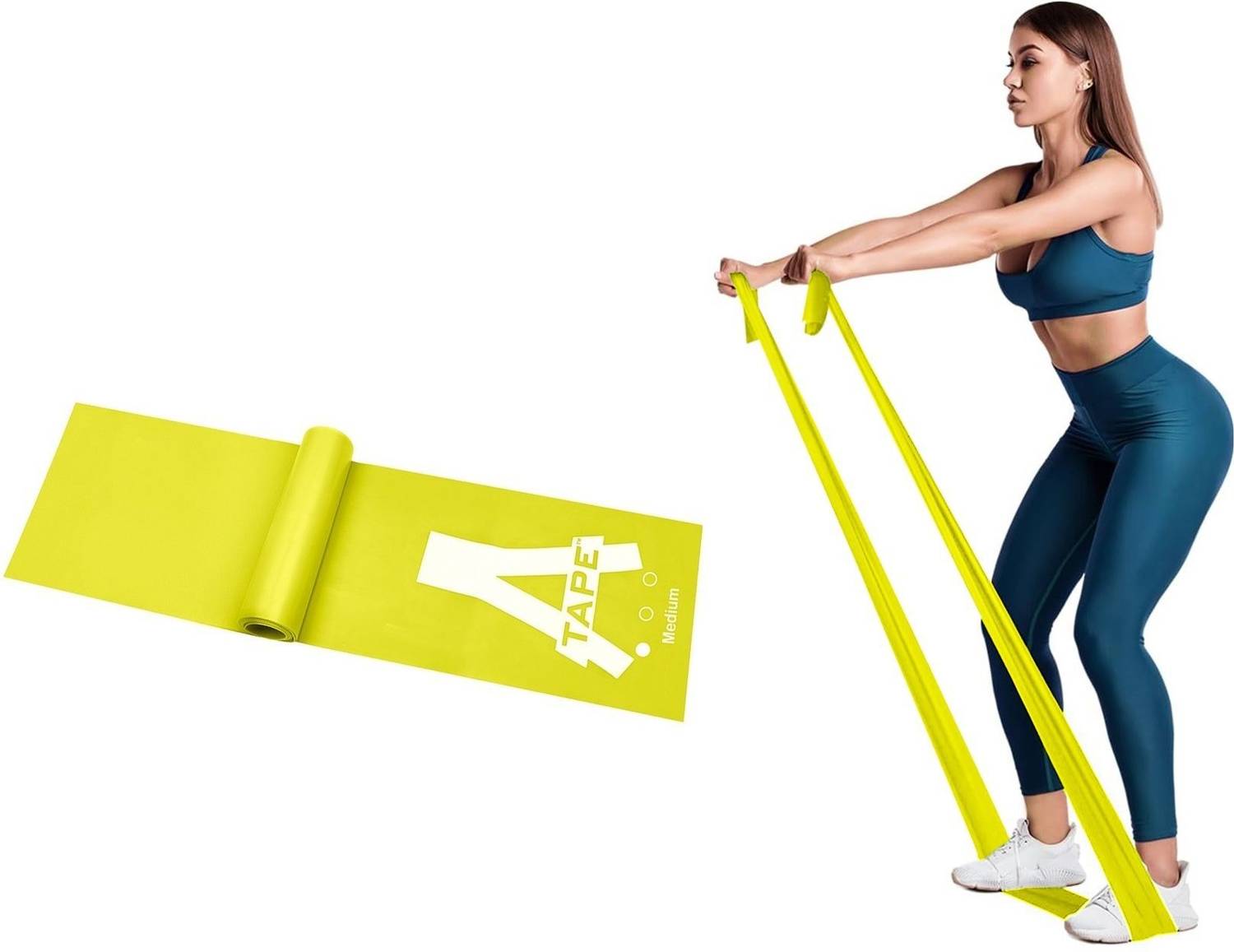 A-TAPE Thera-Band Resistance Bands Set, Professional Non-Latex Elastic Fitness Band