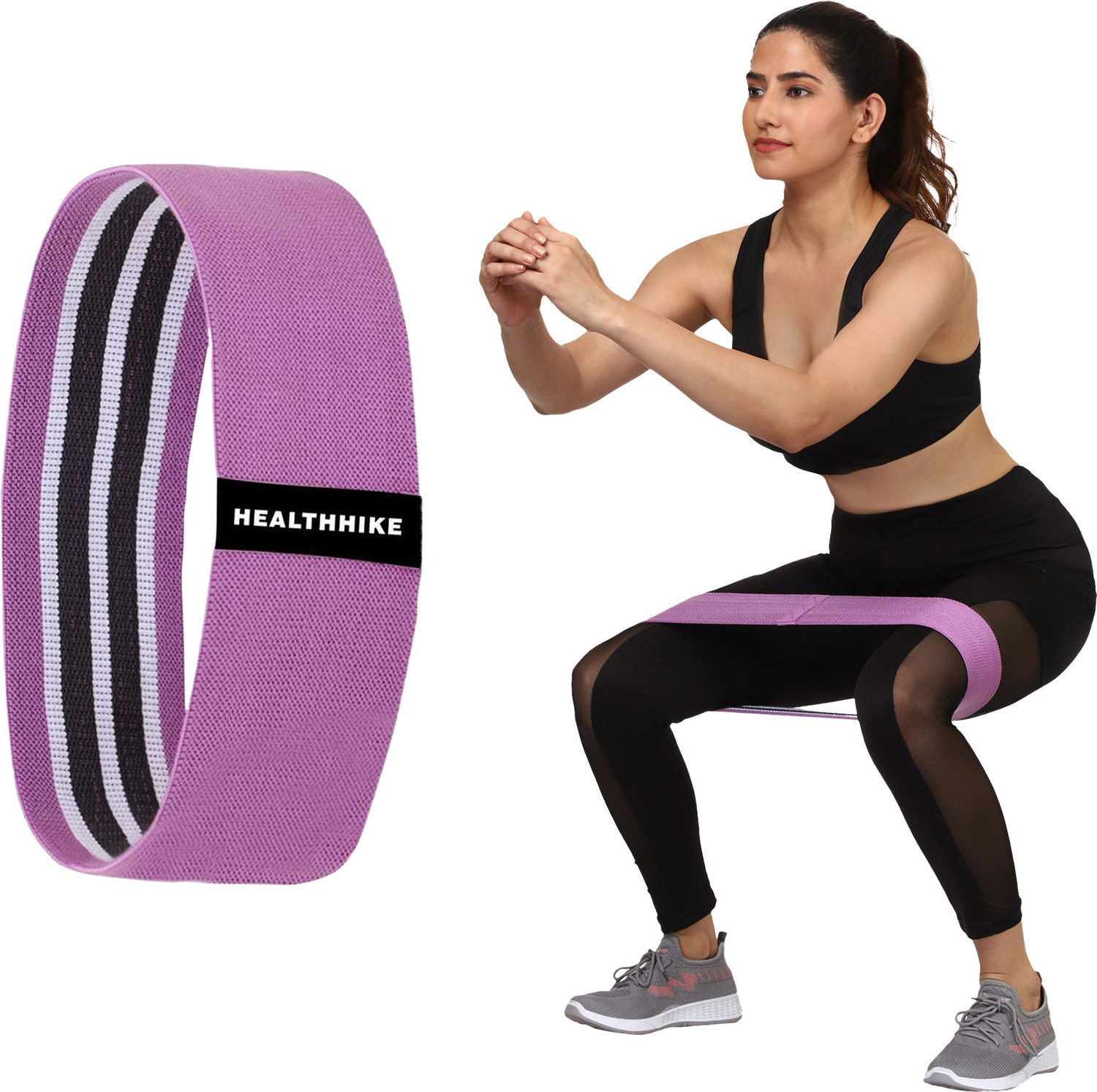 Image of HealthHike Fabric Resistance Band | Loop Hip Band for Women & Men | Booty Bands for Exercise Fitness Band