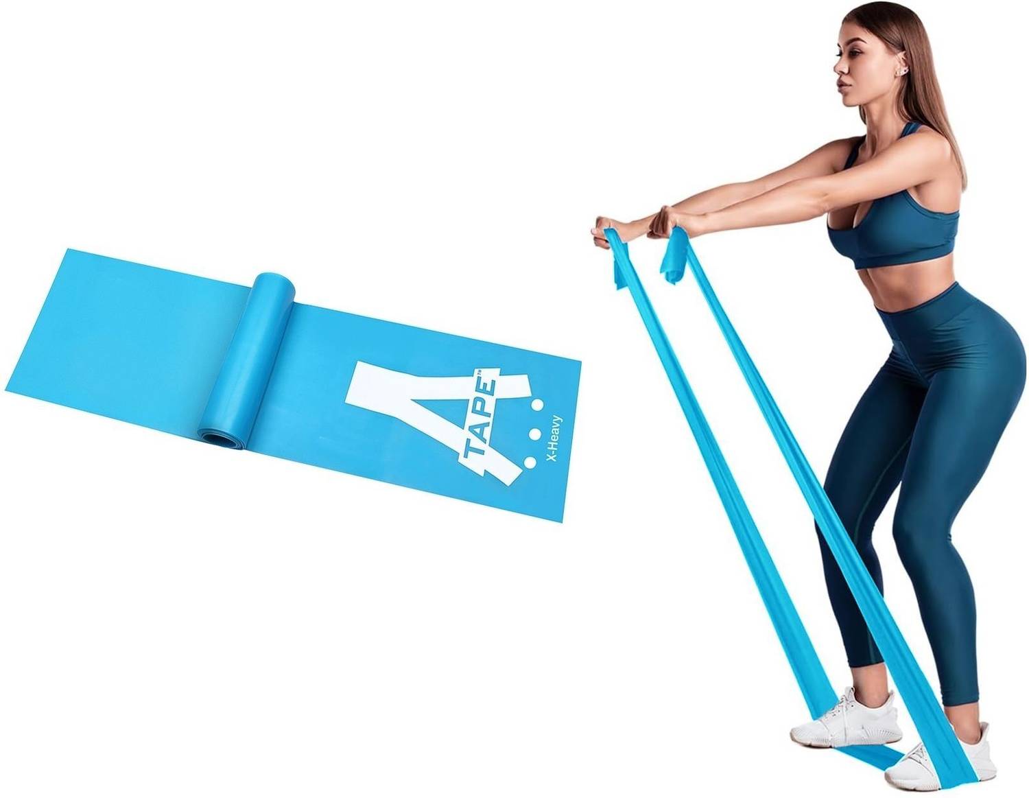 A-TAPE Thera-Band Resistance Bands Set, Professional Non-Latex Elastic Fitness Band