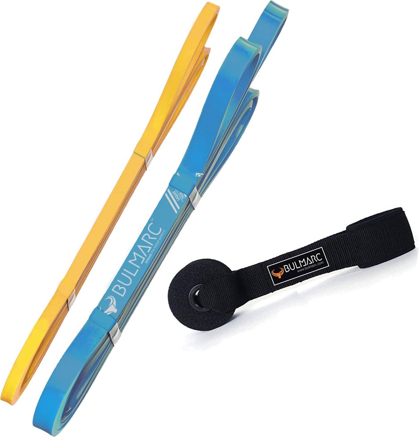 Bulmarc Set of 2 Pull Up Resistance Bands XLight and Light (2-15 KGS) Fitness Band