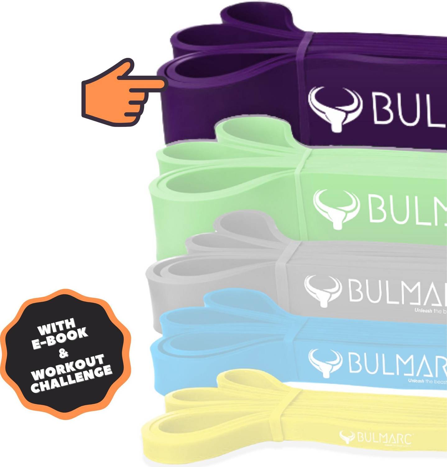 Bulmarc XHeavy Purple Pull Up Resistance Band Fitness Band