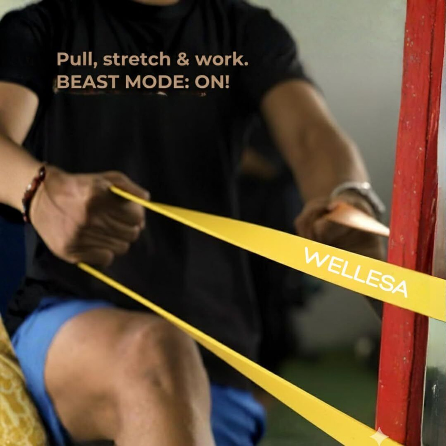 Image of Wellesa Heavy Resistance Band Set For Stretching, Home Workout Bands for Men & Women Fitness Band