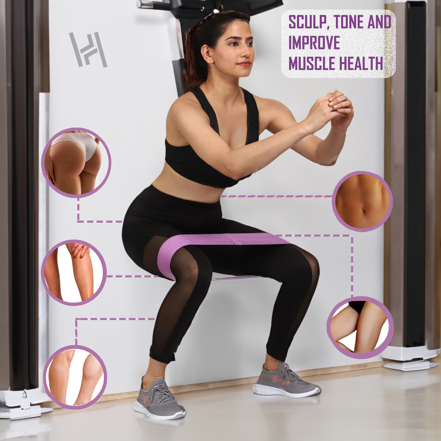 Image of HealthHike Fabric Resistance Band | Loop Hip Band for Women & Men | Booty Bands for Exercise Fitness Band