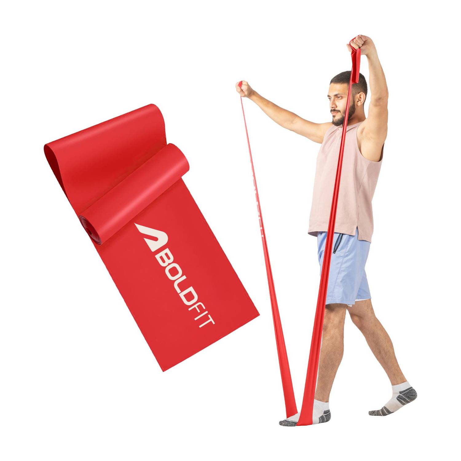 BOLDFIT Resistance Bands Stretch Band Exercise Band Gym Band Stretch Band for Gym Fitness Band