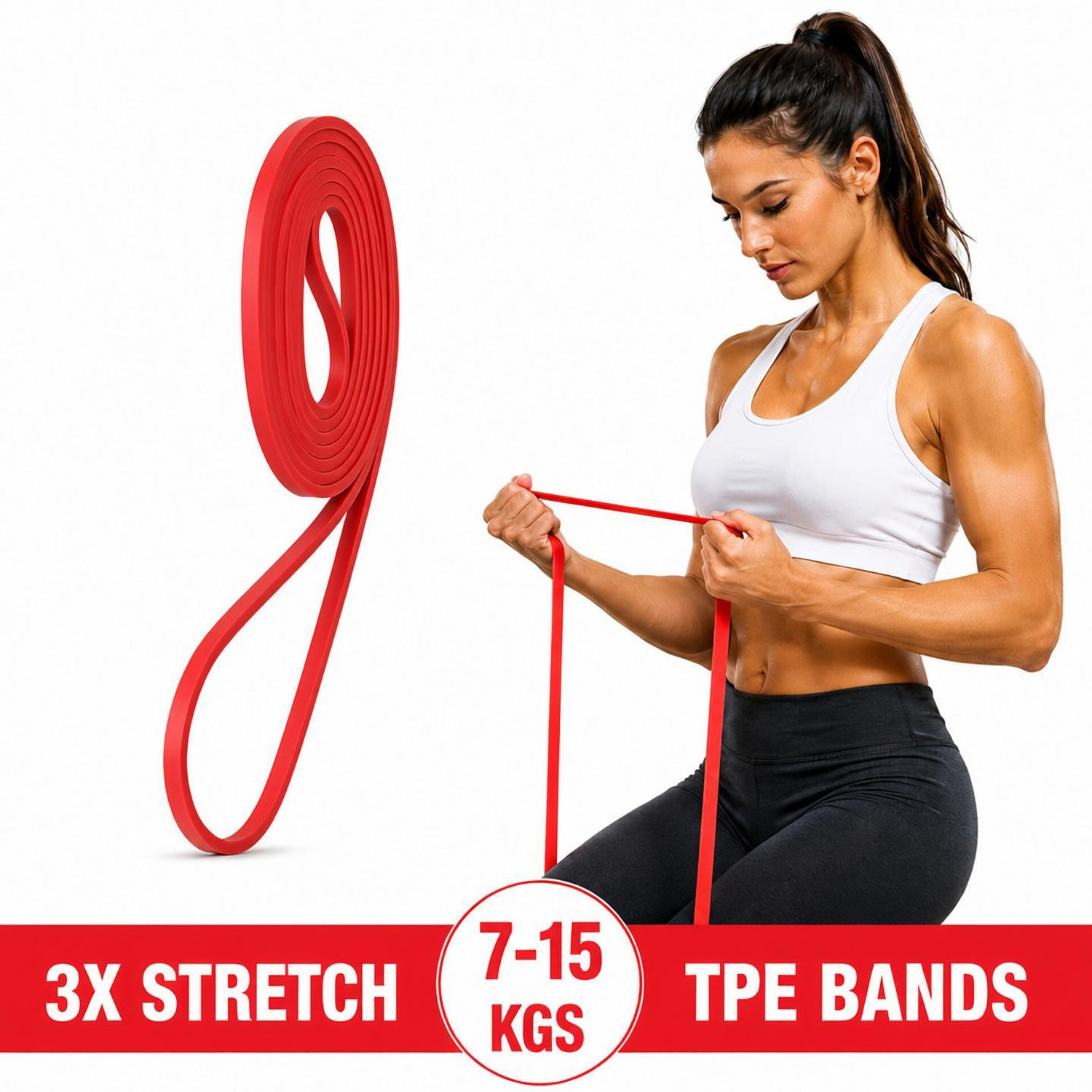 Image of Shopeleven Home & Gym Resistance Band for Workout For Exercise & Stretching Tube Pull Up Fitness Band