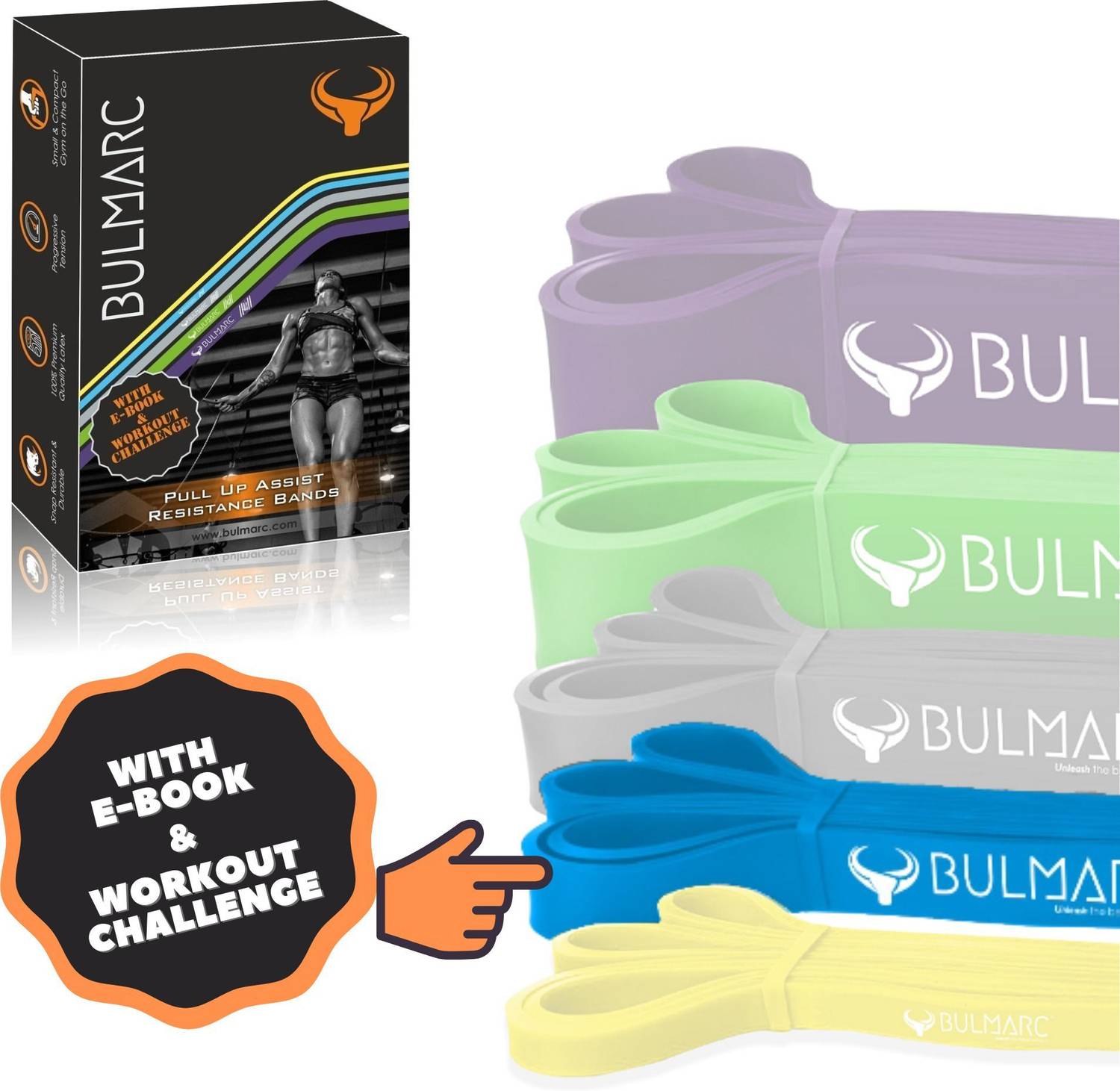 Bulmarc LIGHT Pull Up Resistance Band Fitness Band