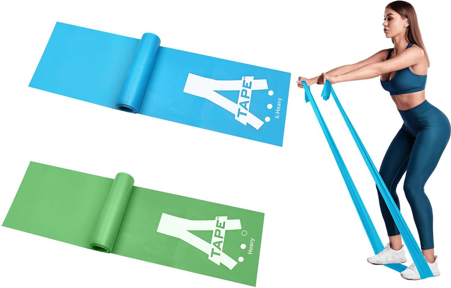 A-TAPE Thera-Band Resistance Bands Set, Professional Non-Latex Elastic Resistance Band