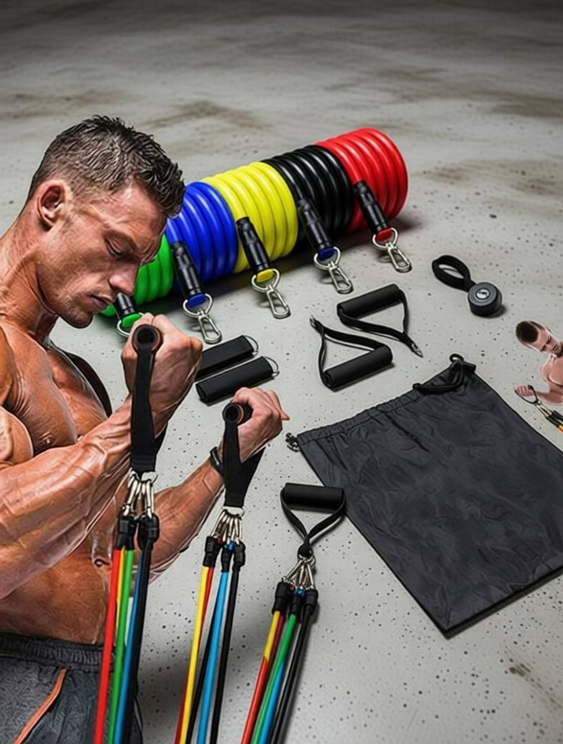 FITLANCE Resistance Bands Tubes for Fitness Home Gym Exercise -Set of 11 Multicolor Resistance Band - Image 2