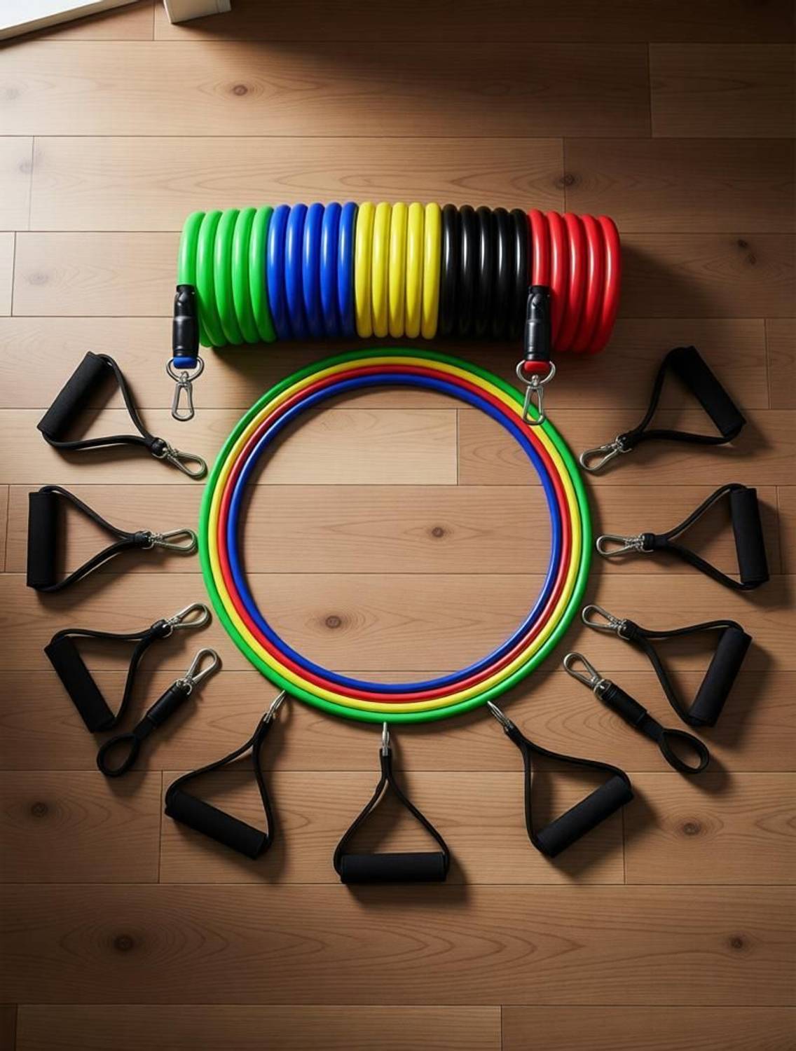 FITLANCE Resistance Bands Tubes for Fitness Home Gym Exercise -Set of 11 Multicolor Resistance Band - Image 3