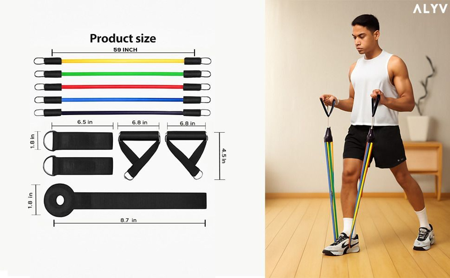 Image of alyv Resistance Band Set 11-in-1 Resistance Band