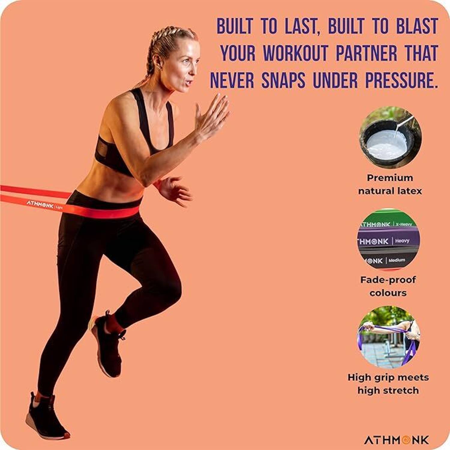 AZWIAN Power Stretch Resistance Band Green 40-60kg - Image 4