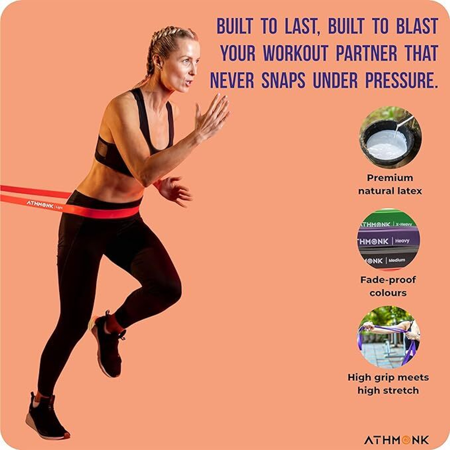 Image of AZWIAN Power Stretch Resistance Band - Green (40-60kg) Resistance Tube