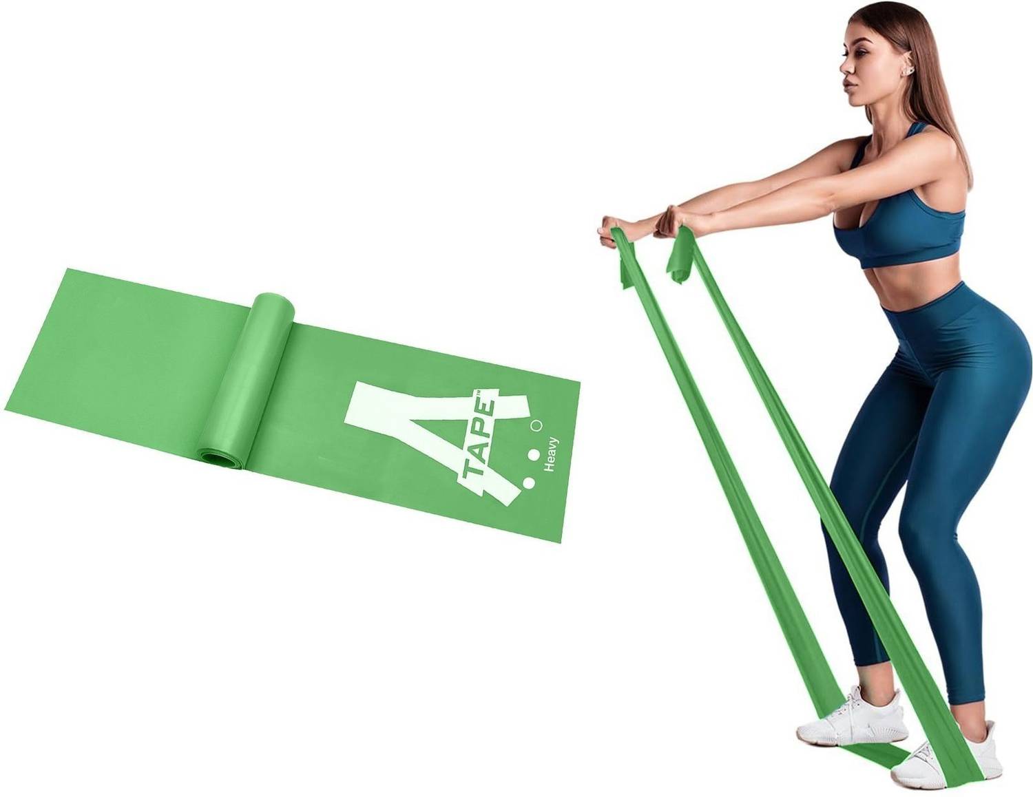 A-TAPE Thera-Band Resistance Bands Set, Professional Non-Latex Elastic Fitness Band