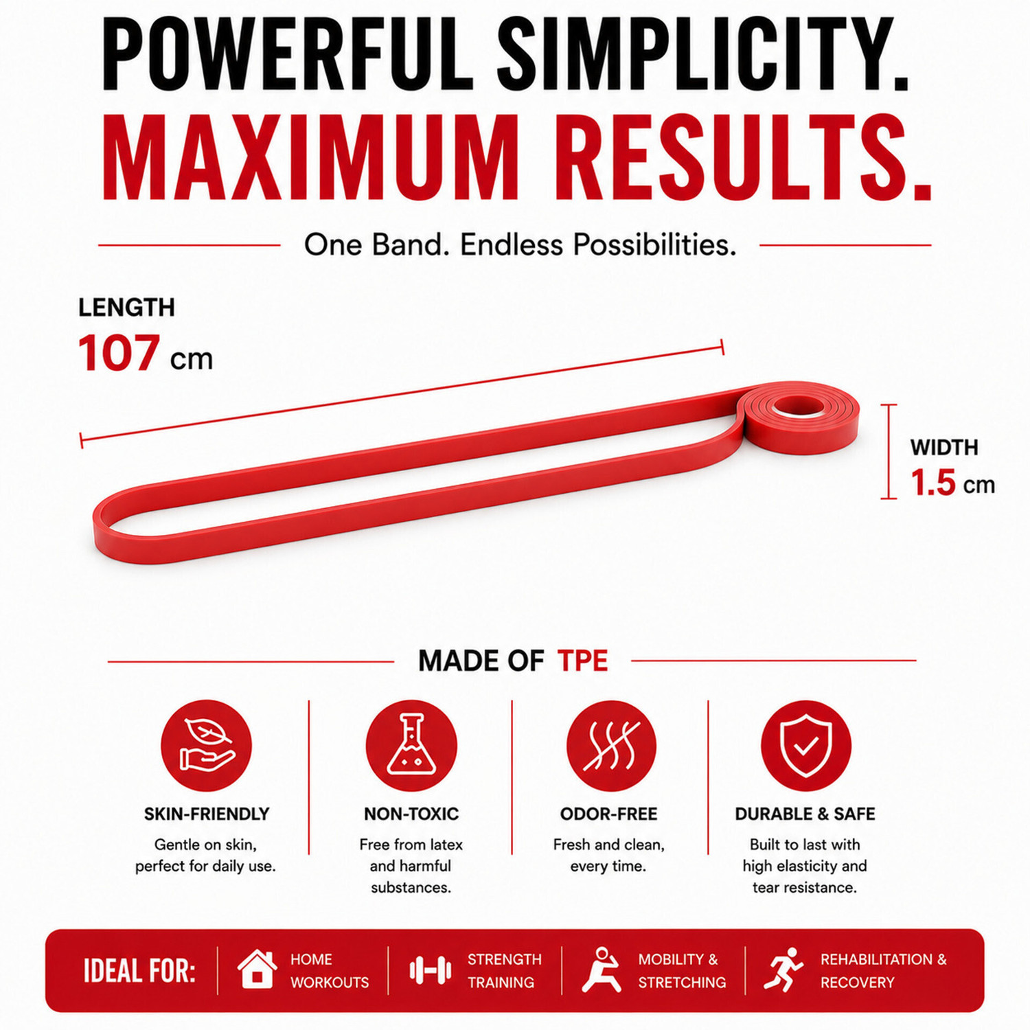 Image of Shopeleven Home & Gym Resistance Band for Workout For Exercise & Stretching Tube Pull Up Fitness Band