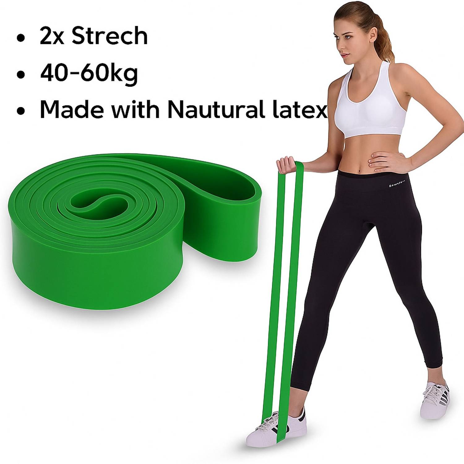 AZWIAN Power Stretch Resistance Band Green 40-60kg - Image 1