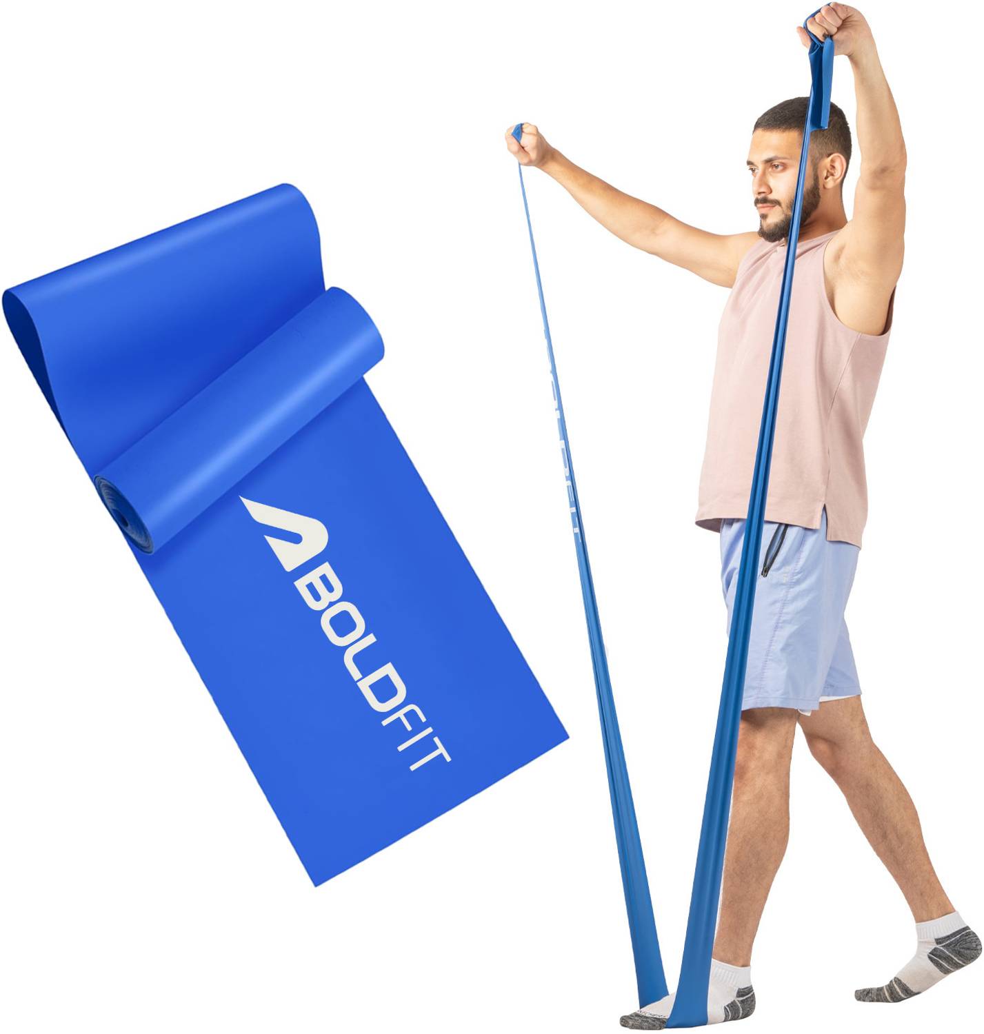 BOLDFIT Resistance Bands Stretch Band Exercise Band Gym Band Stretch Band for Gym Fitness Band