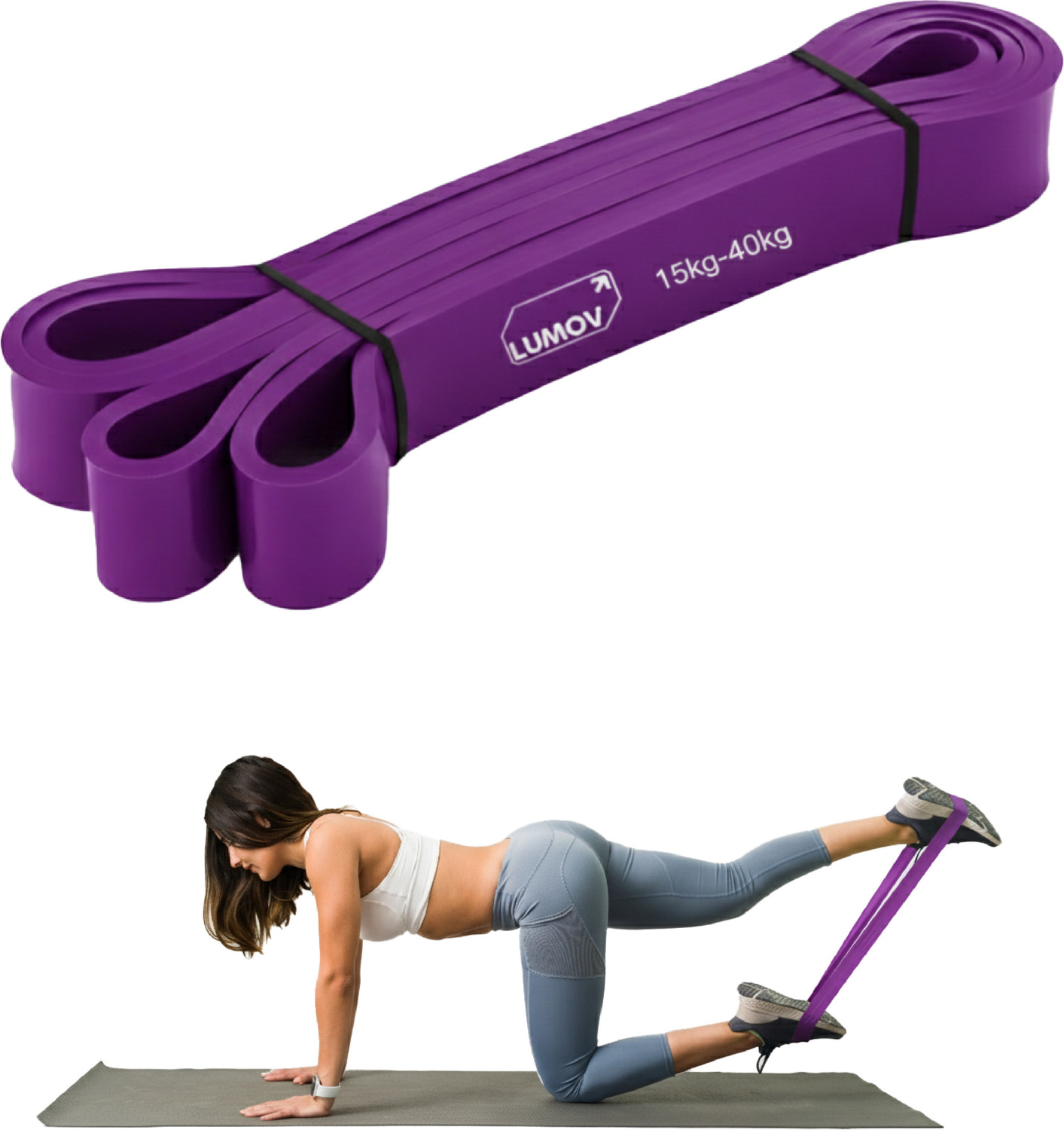 Lumov Resistance Band Ultima for Exercise Stretching Yoga Home Workout Gym Bands Fitness Band