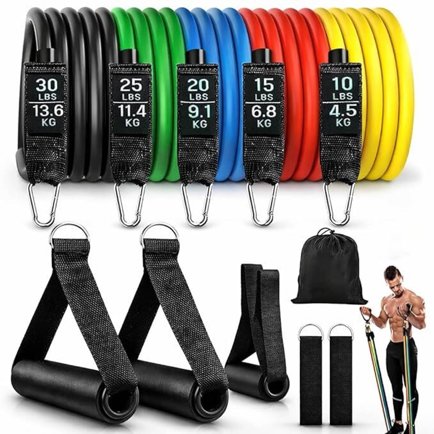 alyv 11-in-1 Resistance Band Set Pack of 11 - Image 1