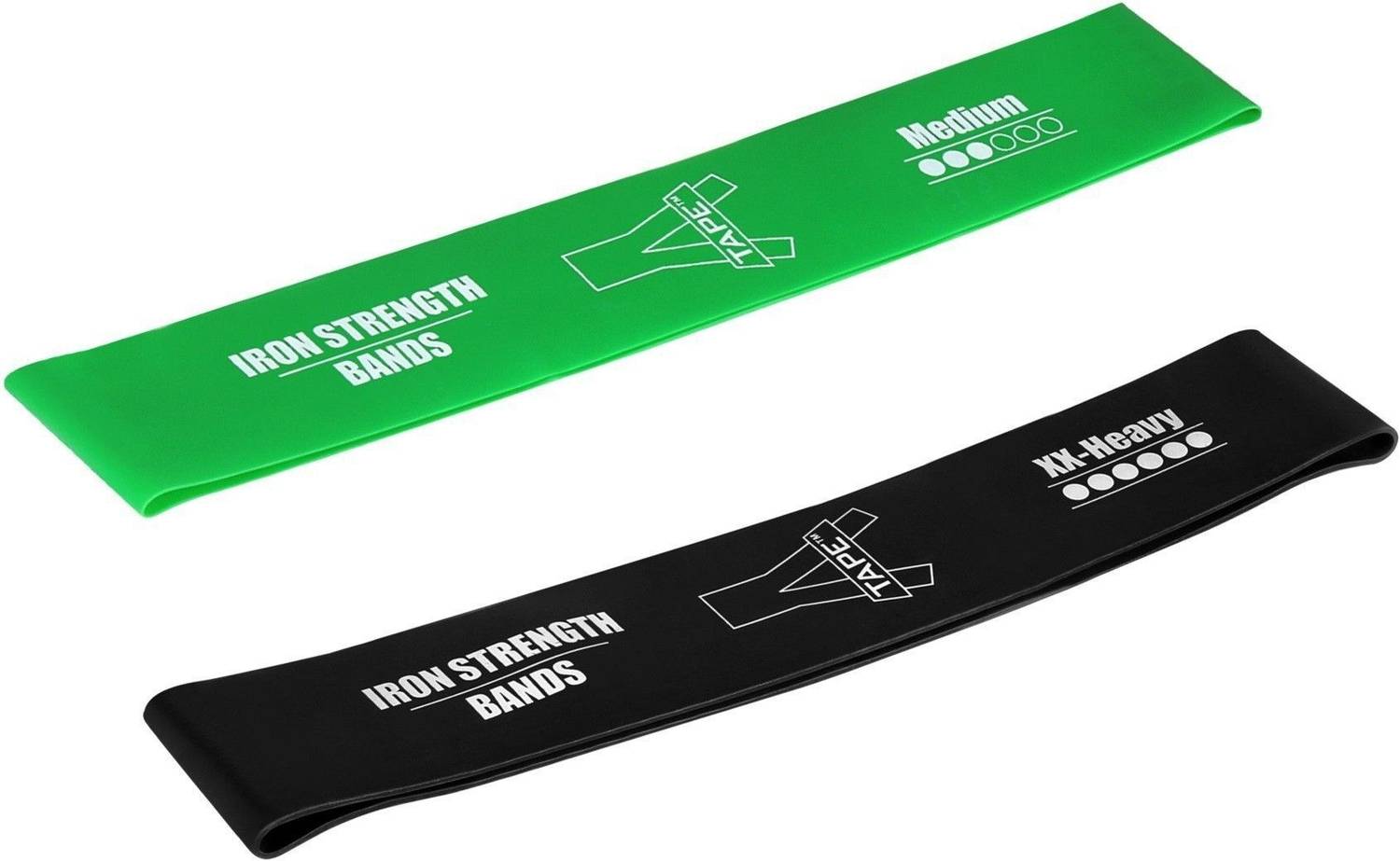 Agam A-Tape Exercise Sports Loop Band | XX-heavy & Medium (Pack Of 2, Black | Green) Fitness Band