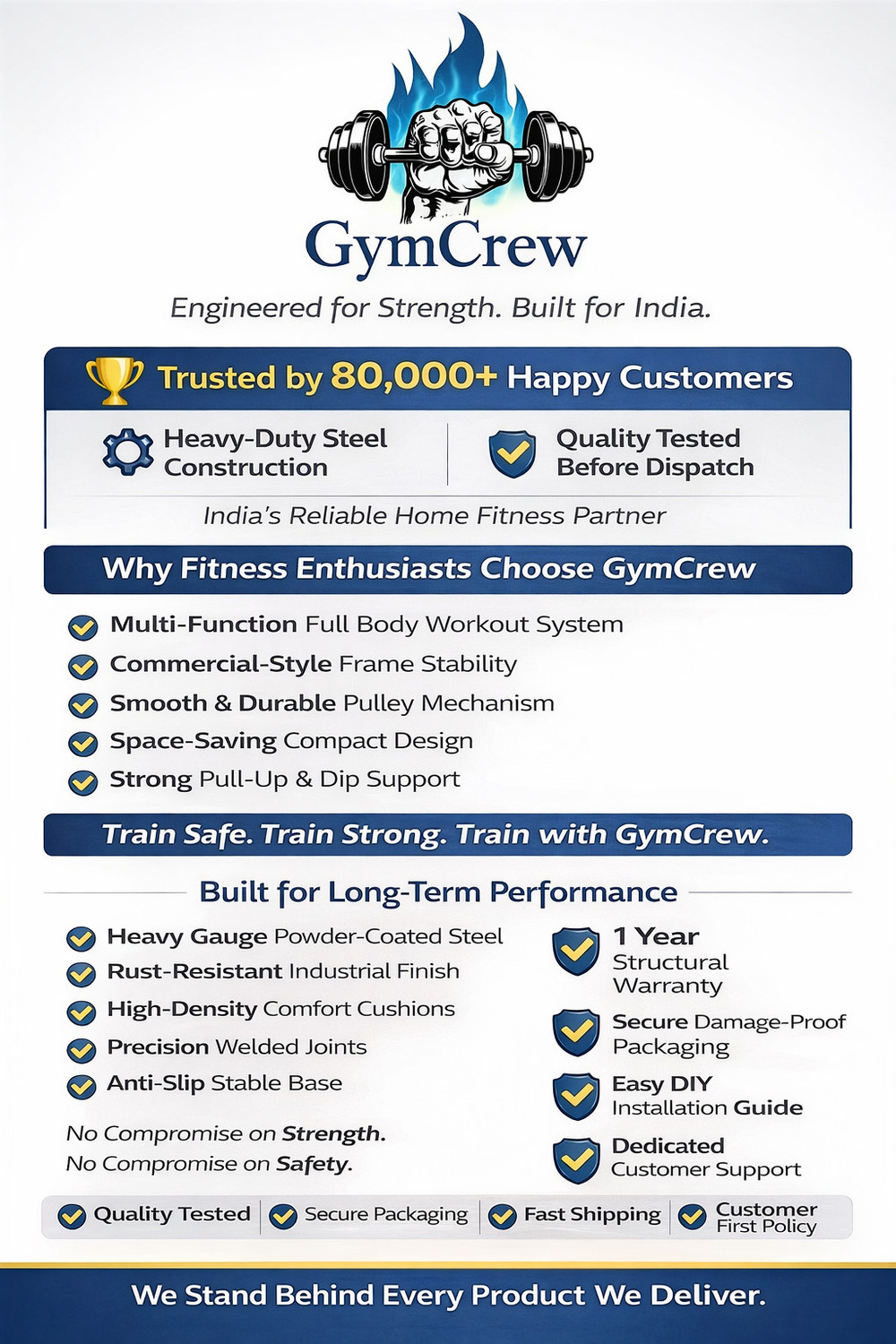 Image of GymCrew Multipurpose 20 in 1 Single Support BY Prin Multipurpose Fitness Bench