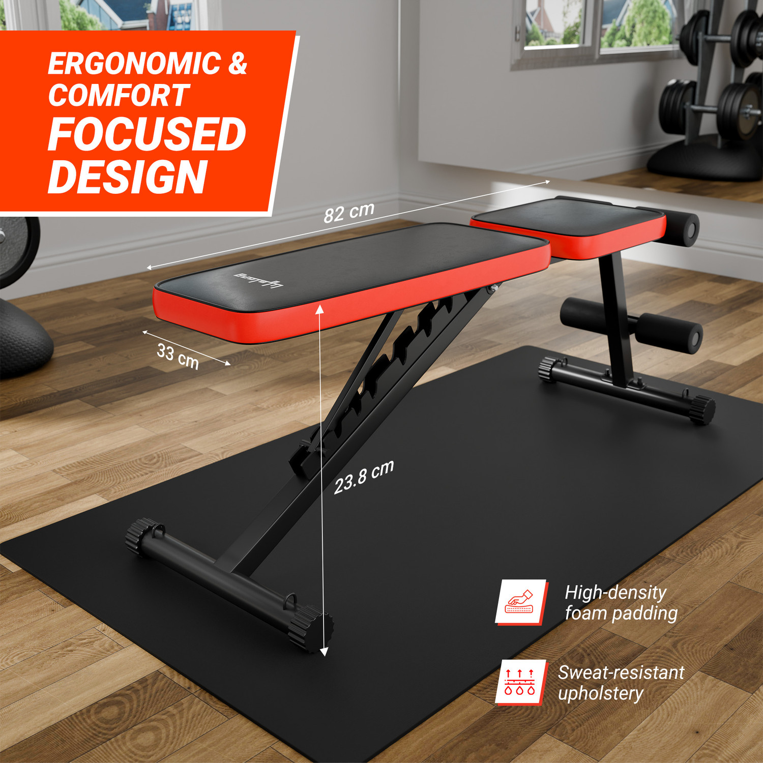 Image of Lifelong Adjustable And Foldable Gym Bench Incline,Decline & Flat Fitness Gym Bench Multipurpose Fitness Bench