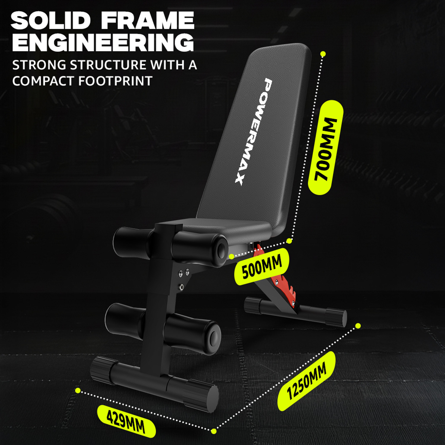 Image of Powermax Fitness PUB-036D 150kg for Home Gym Dumbbell Workout 8-Level Adjustable Anti-Slip Multipurpose Fitness Bench