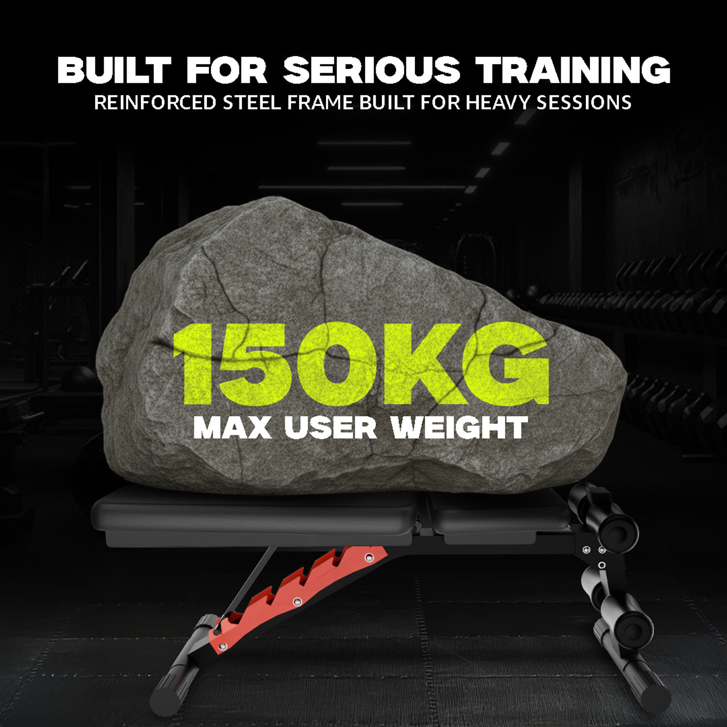 Image of Powermax Fitness PUB-036D 150kg for Home Gym Dumbbell Workout 8-Level Adjustable Anti-Slip Multipurpose Fitness Bench