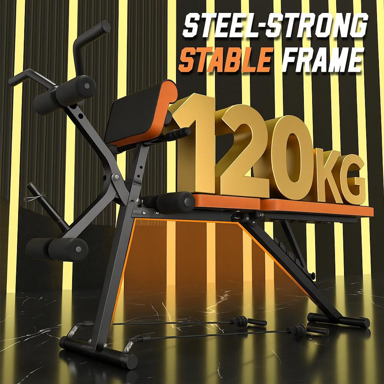 Image of KOBO Adjustable Weight Bench with Leg Extension & Curl Pad |Gym Bench Multipurpose Fitness Bench