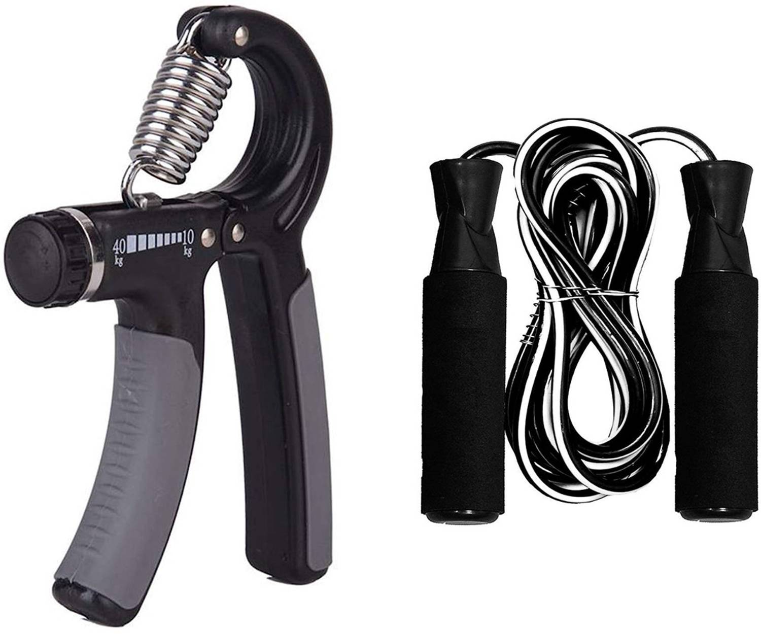 MUNSHINE Adjustable Hand Gripper with Skipping Rope for Gym Workout Hand Grip/Fitness Grip