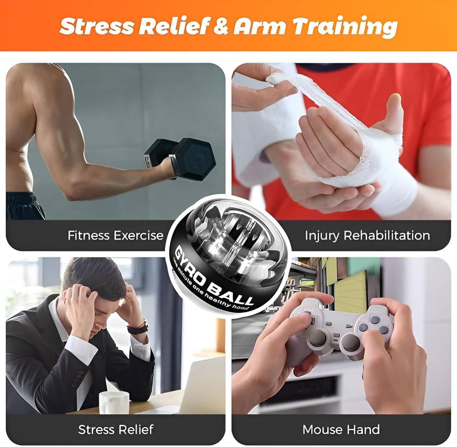 SOKT Hand Exerciser Ball Gyro Wrist Trainer - Image 5