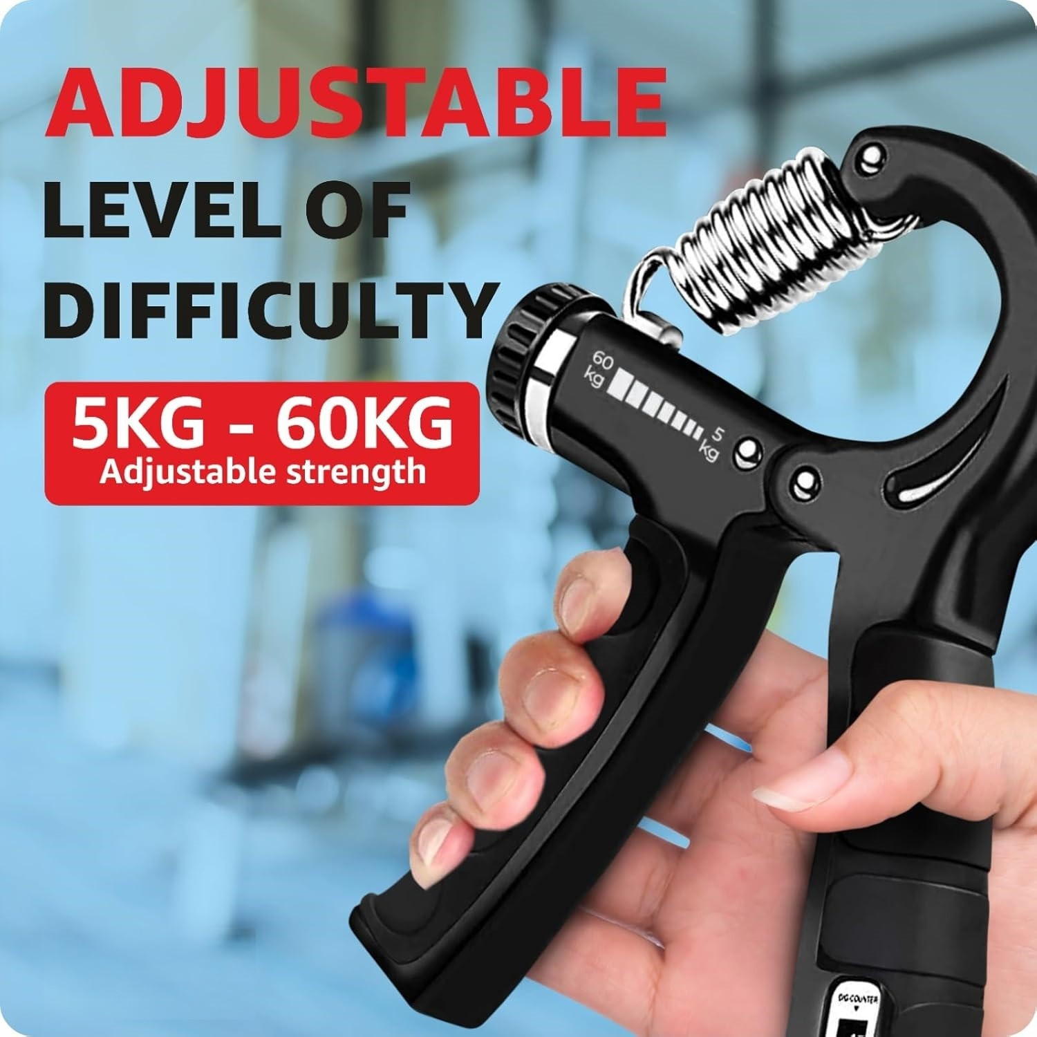 Image of Pheonix Adjustable Counter Hand Gripper & Finger Stretcher (Packof2) Hand Grip /Fitness Grip