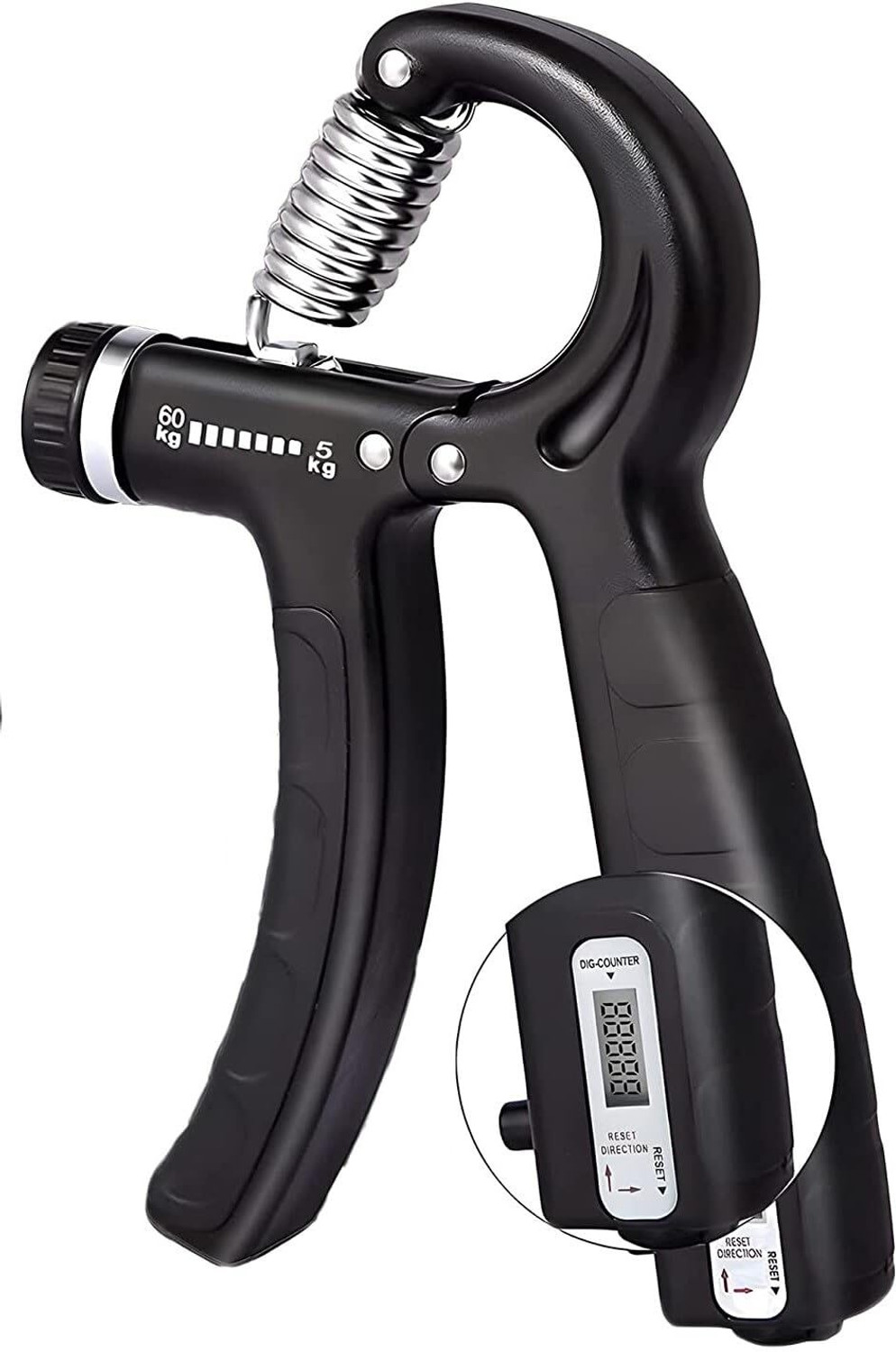 Image of MANROM Adjustable Hand Grip with Smart Counter | Adjustable Resistance (10KG - 60KG) Hand Grip /Fitness Grip