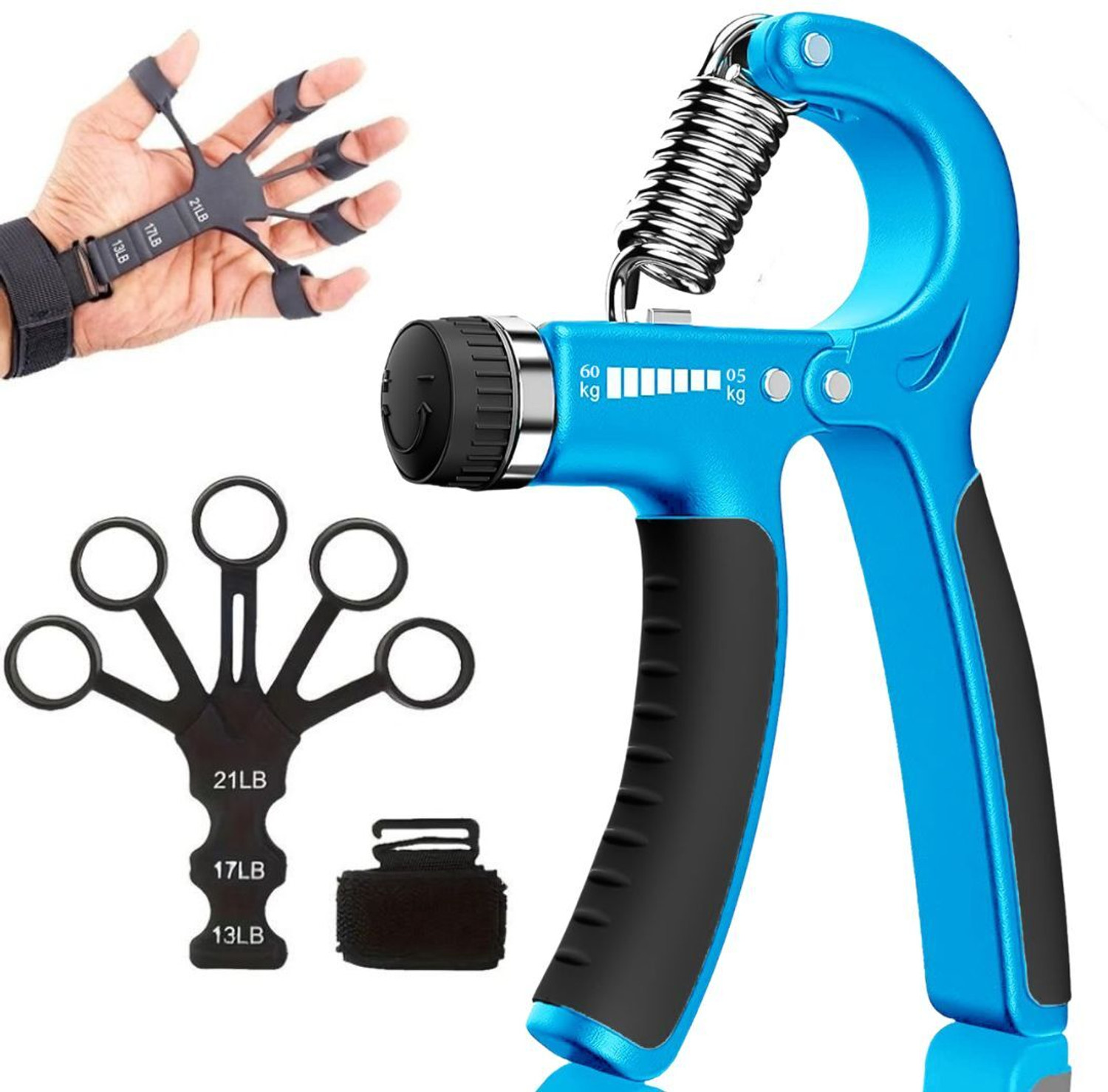 AJRO DEAL Adjustable Finger Extensor for Forearm Exercise, Strength Build Hand Grip/Fitness Grip